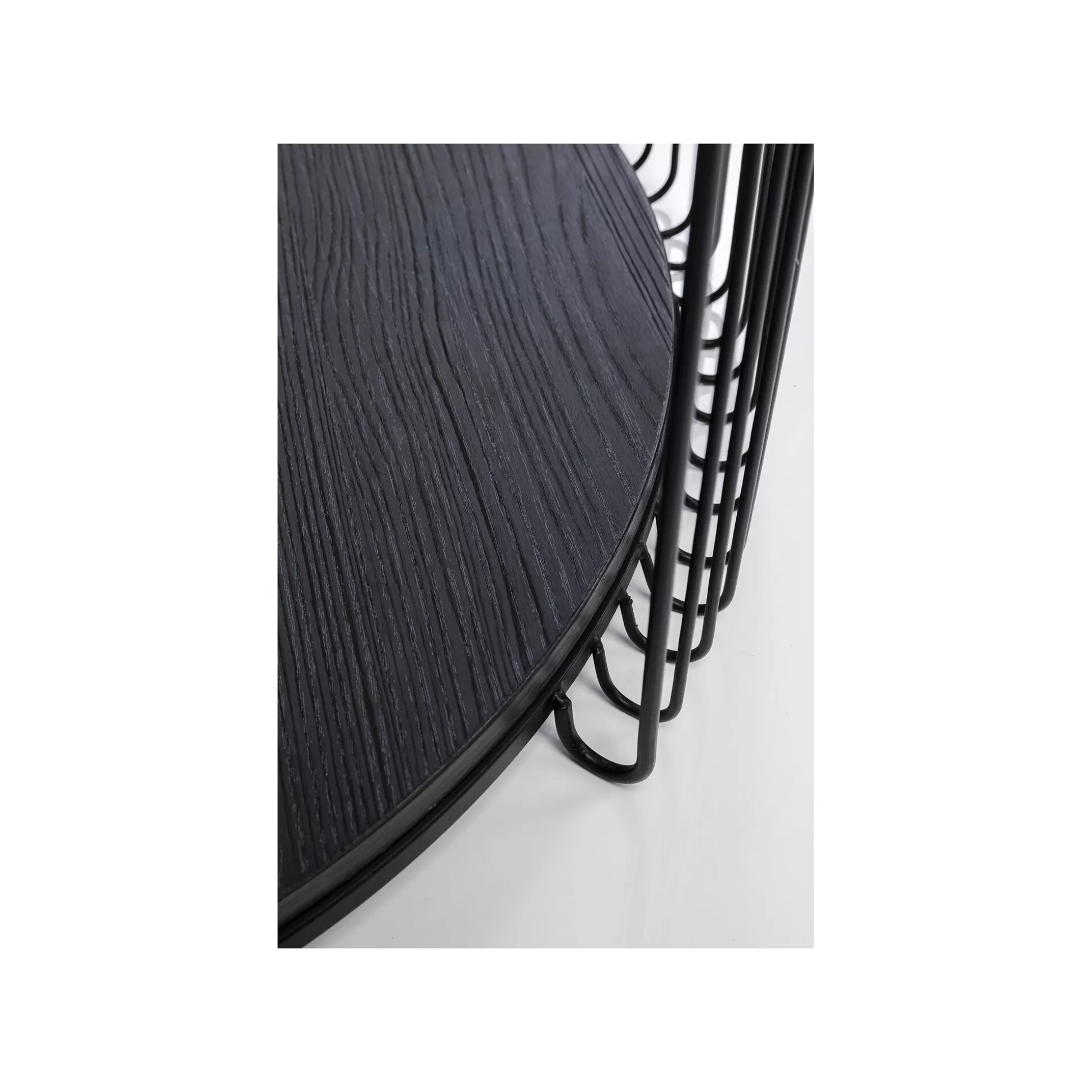 Tables Basses Wire Double Bois Noir Set De 2 ^KARE Design Cheap