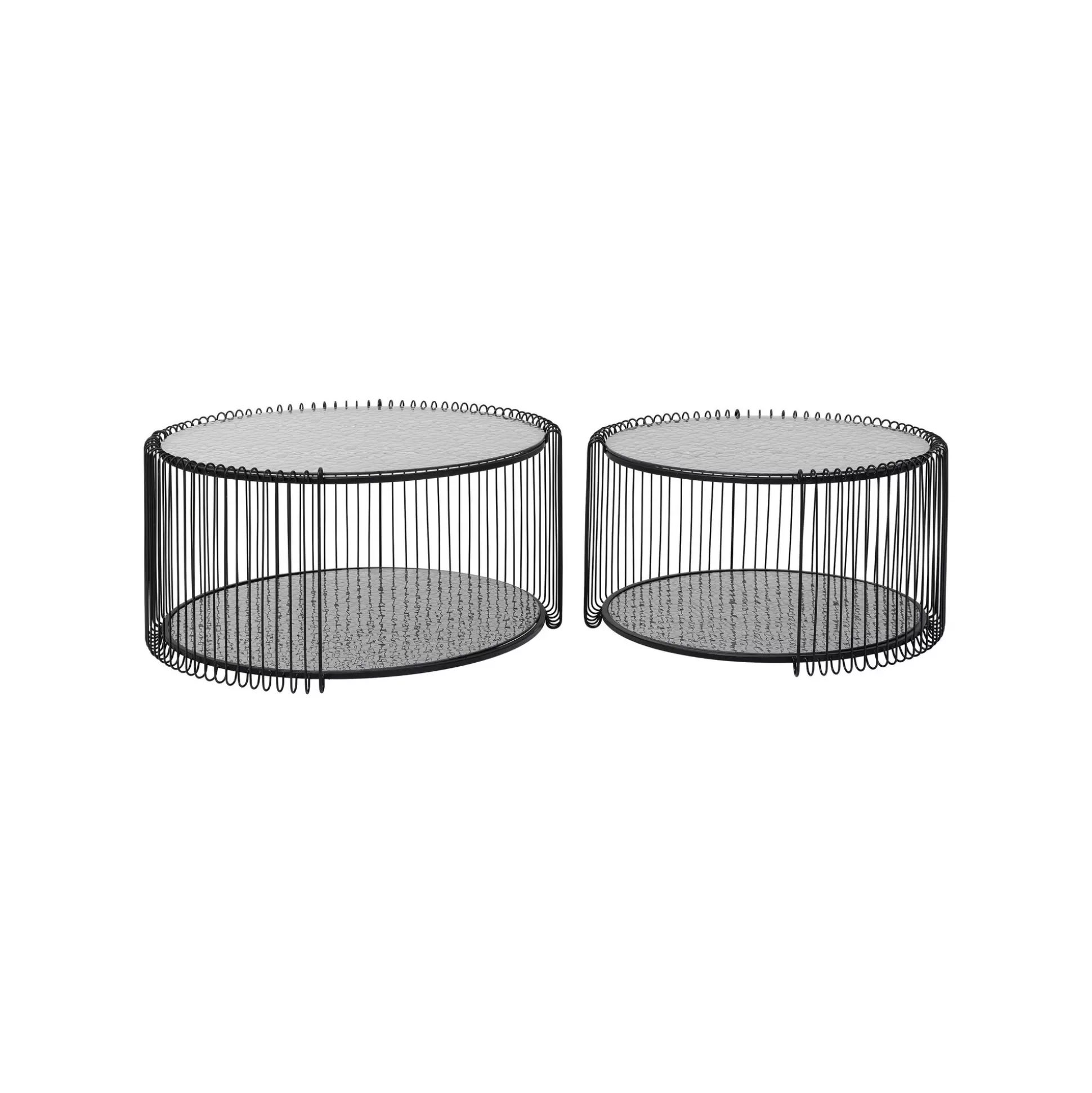 Tables Basses Wire Double Bubble Noires Set De 2 ^KARE Design Cheap