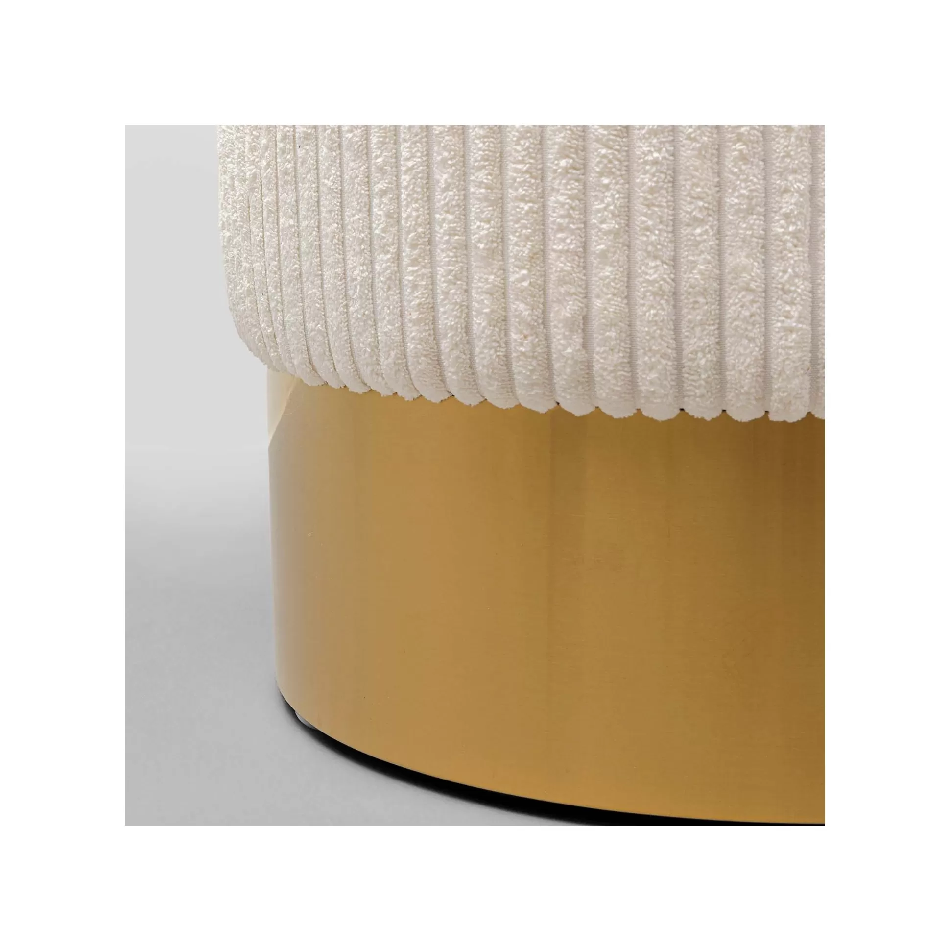 Tabouret Cherry Cord Crème Et Laiton ^KARE Design Shop