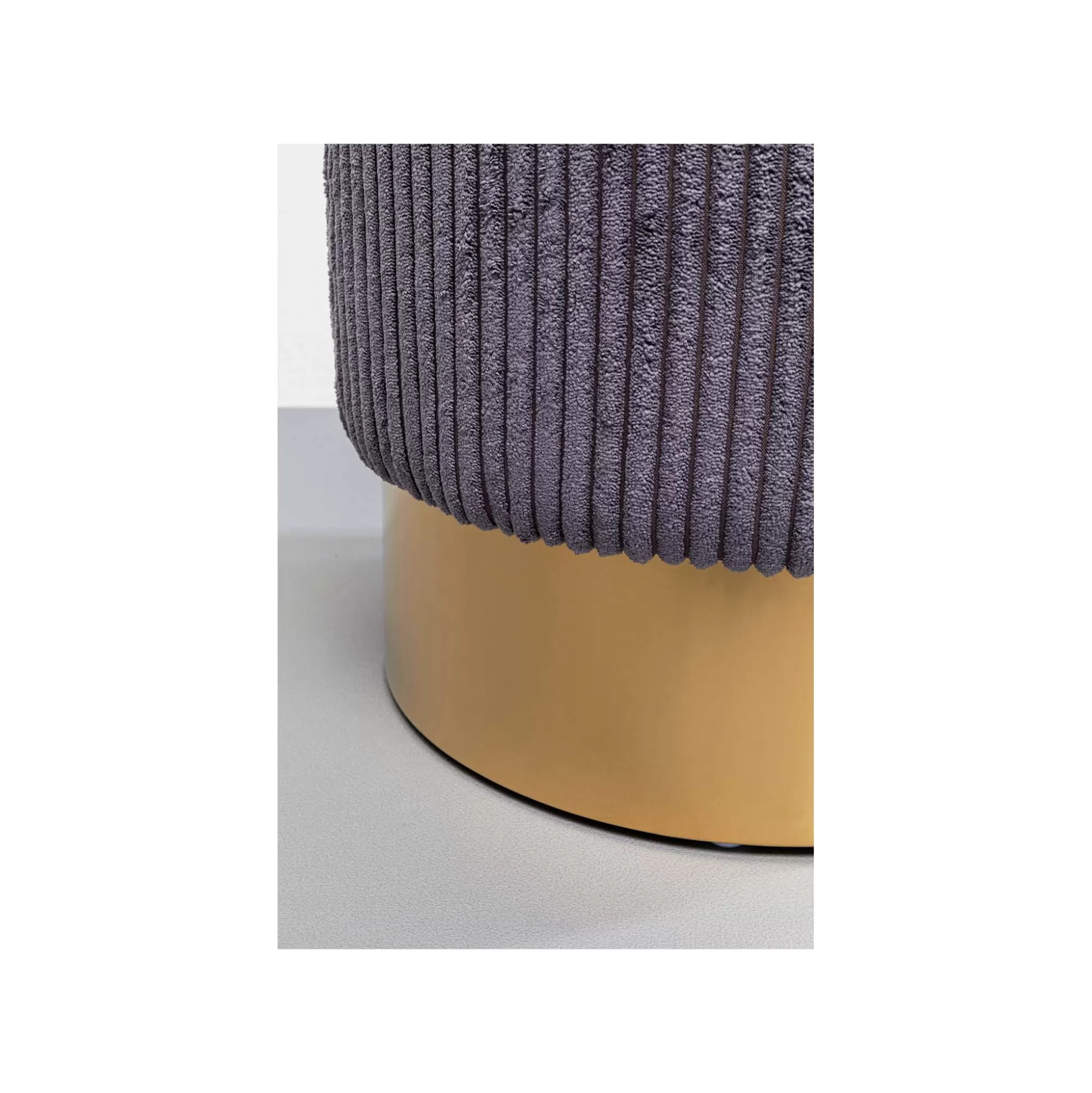 Tabouret Cherry Cord Gris Et Laiton ^KARE Design Shop