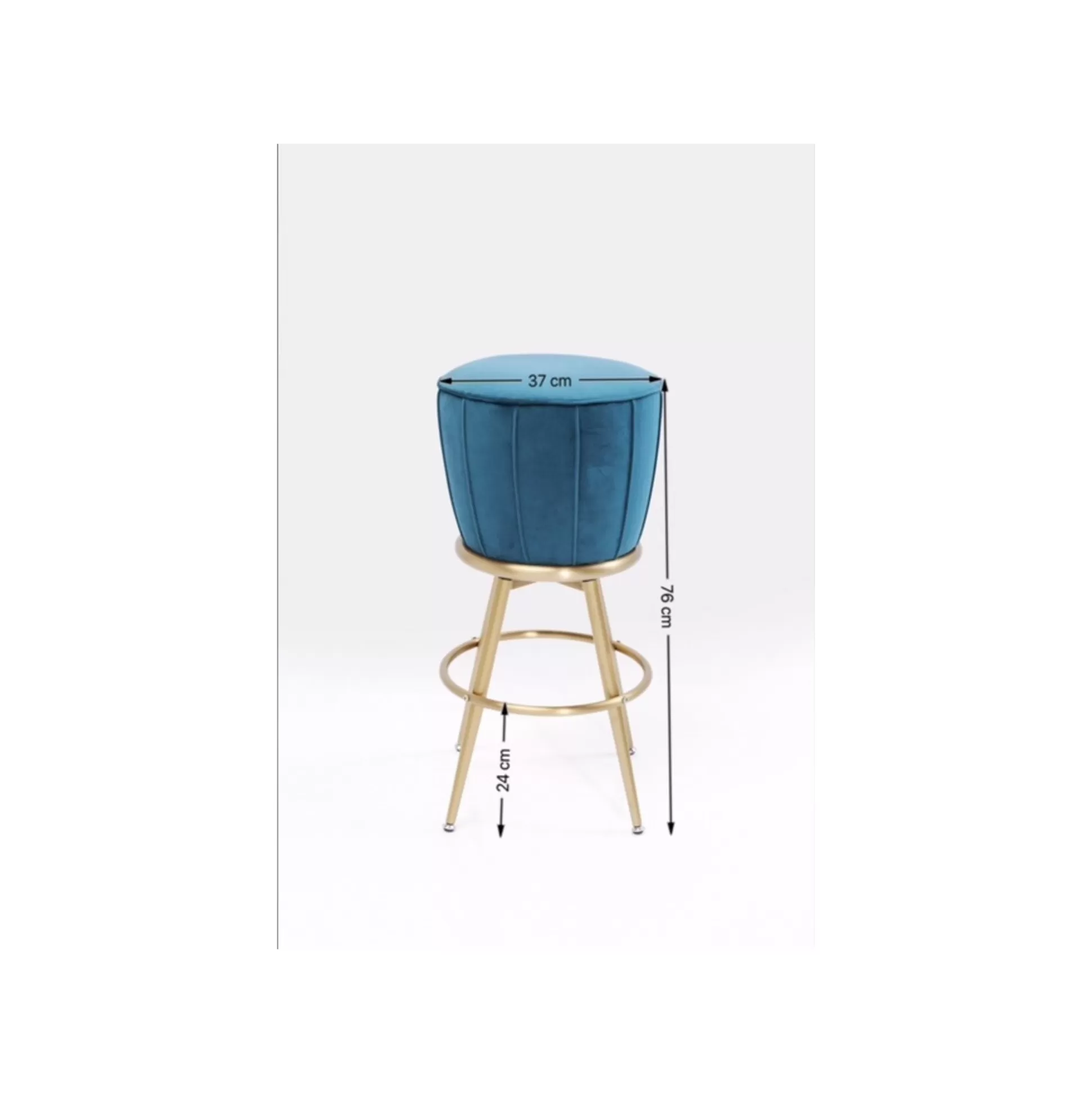 Tabouret De Bar After Work Velours Bleu ^KARE Design Outlet