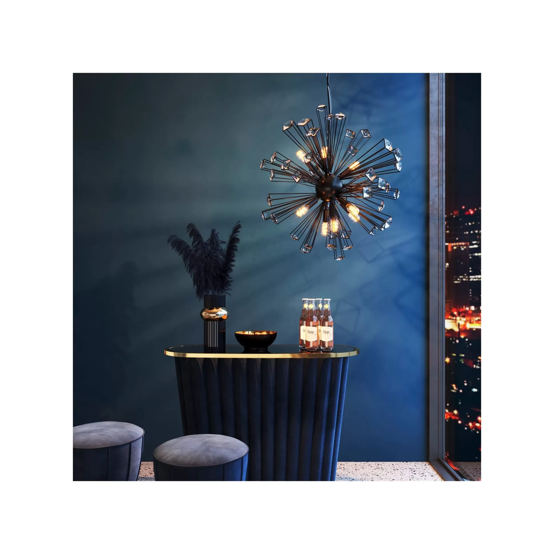 Tabouret De Bar After Work Velours Bleu ^KARE Design Outlet
