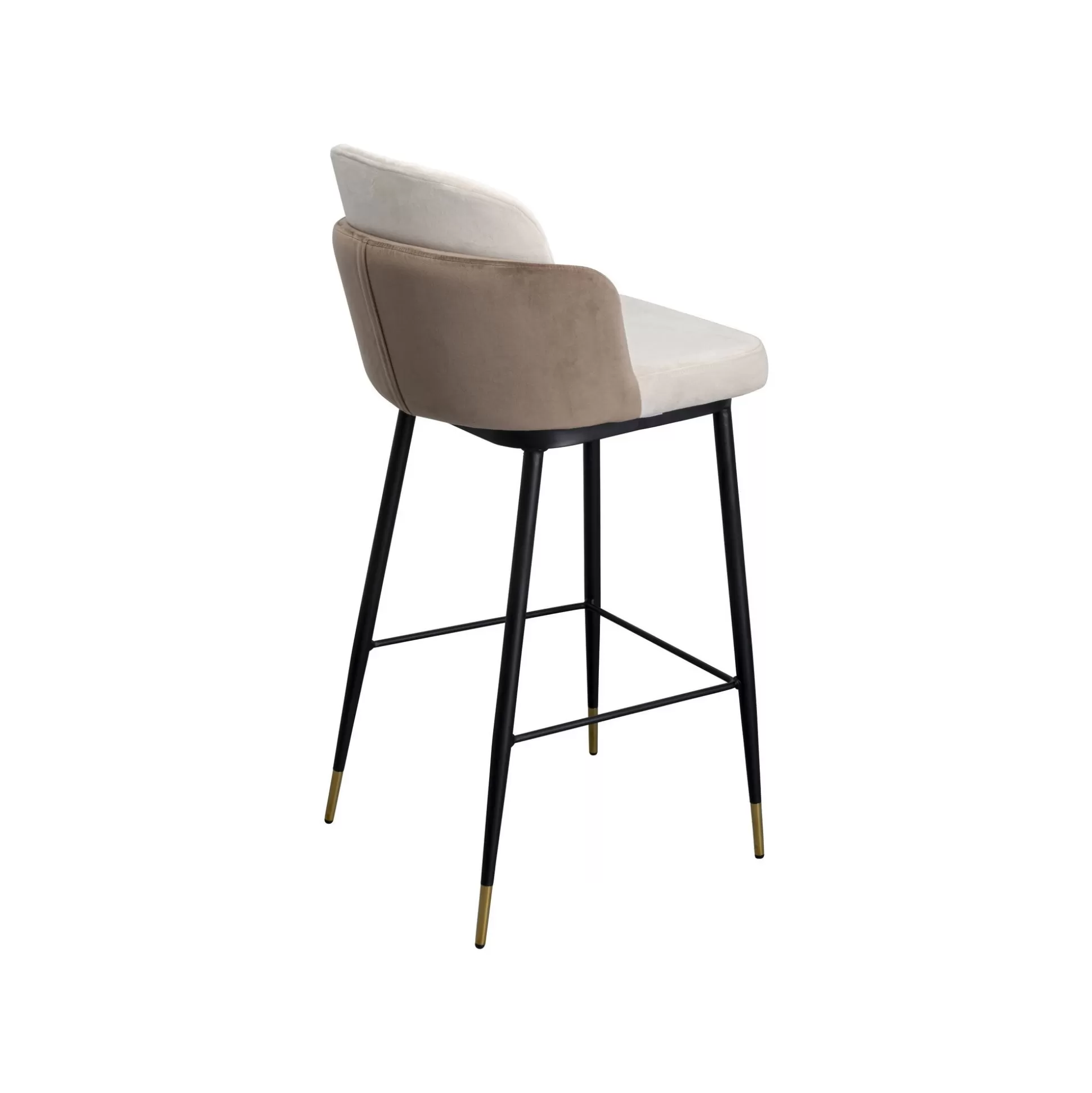Tabouret De Bar Hojas Velours Beige Et Taupe ^KARE Design Store
