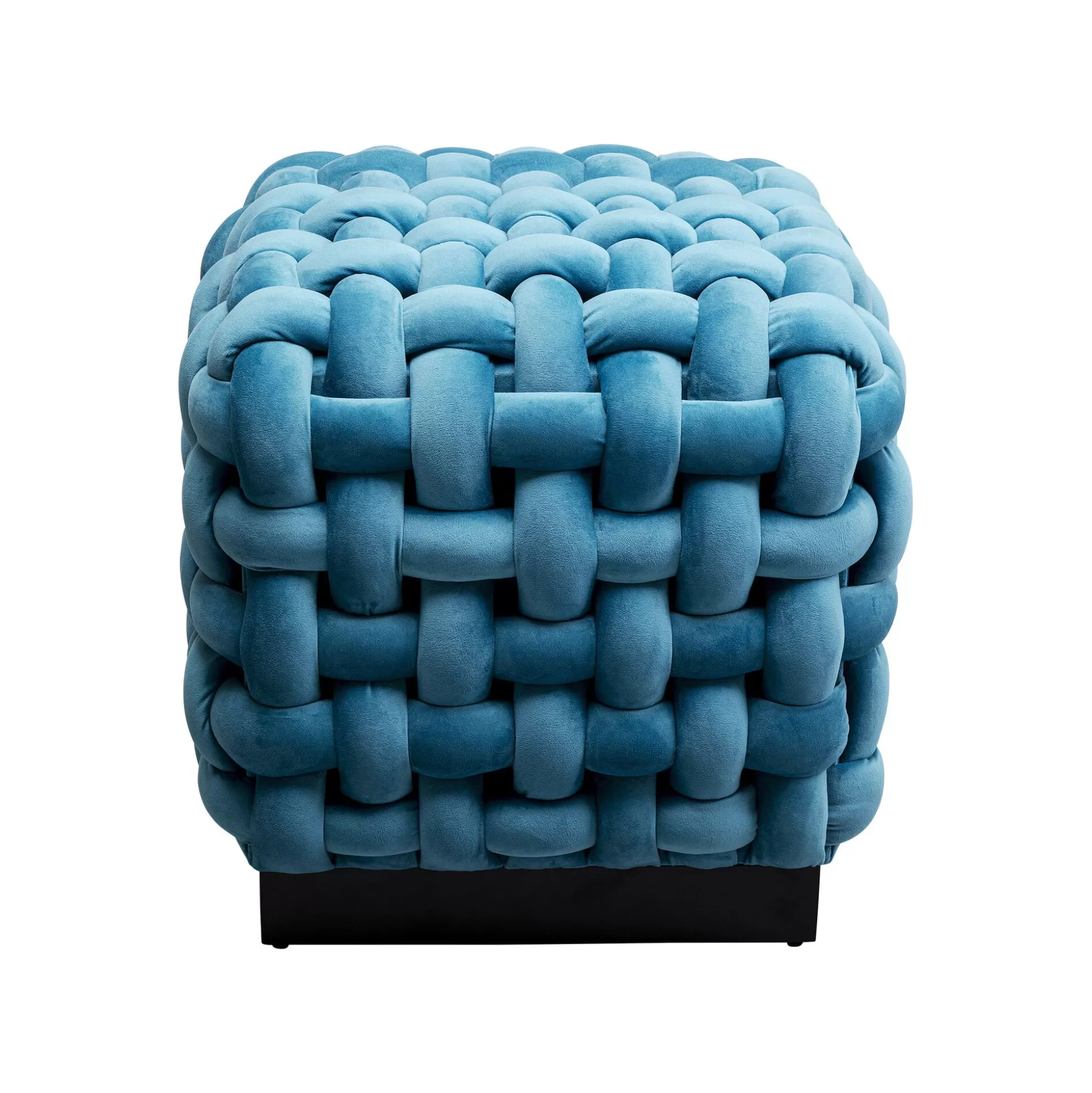 Tabouret Weave Velours Bleu ^KARE Design Outlet
